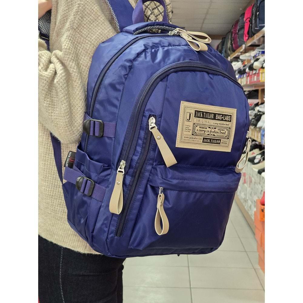 Jack Taılor 2111-60010 Unisex Anatomik Sırt Destekli Günlük ve Okul Sırt Çantası - NKT02111-lacivert-TEKEBAT