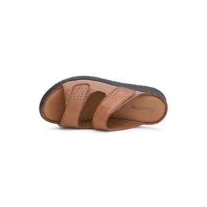 Konfores 2122 Ultra Hafif Esnek Tabanlı Hakiki Deri Tam Anatomik Kadın Terlik - NKT02122-TABA-37