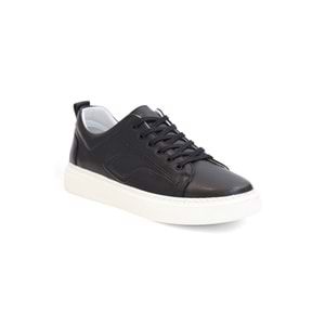 Konfores 2124 Hakiki Deri Anatomik Tabanlı Ultra Hafif Erkek Sneakers Ayakkabı - NKT02124-siyah-beyaz-40