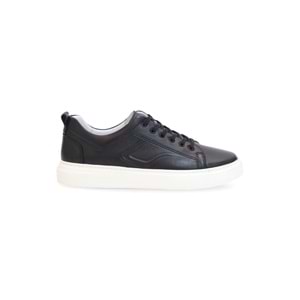 Konfores 2124 Hakiki Deri Anatomik Tabanlı Ultra Hafif Erkek Sneakers Ayakkabı - NKT02124-siyah-beyaz-40