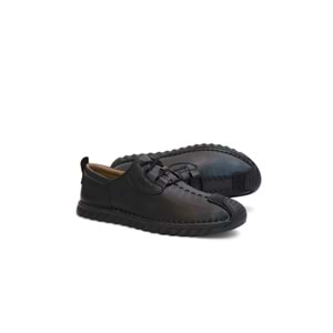 Konfores 2125 Hakiki Deri Üst Kalite Anatomik Tabanlı Erkek Günlük Çarık Ayakkabı - NKT02125-siyah-44