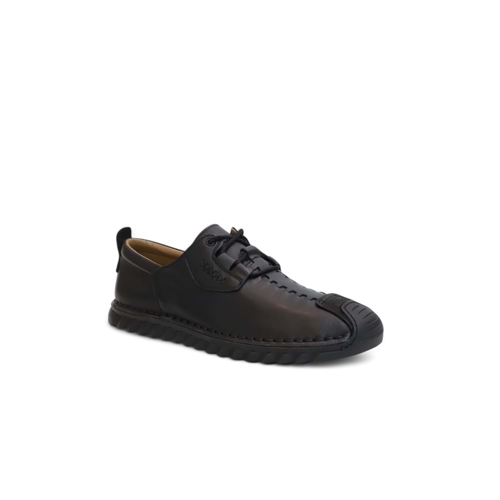 Konfores 2125 Hakiki Deri Üst Kalite Anatomik Tabanlı Erkek Günlük Çarık Ayakkabı - NKT02125-siyah-44