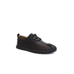 Konfores 2125 Hakiki Deri Üst Kalite Anatomik Tabanlı Erkek Günlük Çarık Ayakkabı - NKT02125-siyah-44