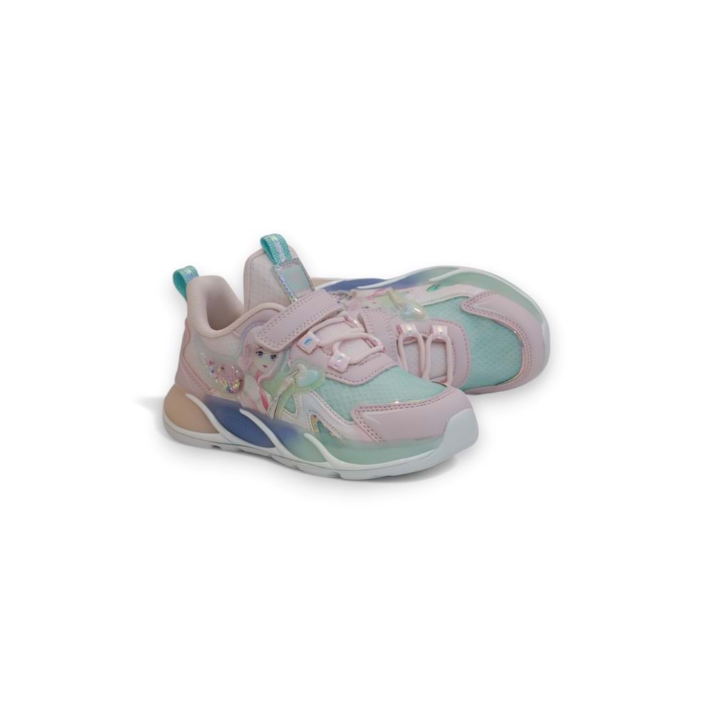 Kidessa 2126-1944 Anatomik Tabanlı Ultra Hafif Kız Çocuk Günlük Işıklı Spor Ayakkabı - NKT02126-PUDRA-28