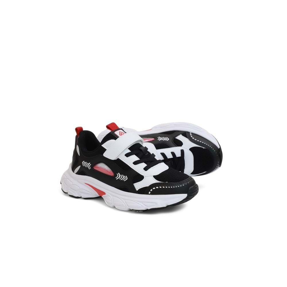 Kidessa 2128-Pepino Anatomik Tabanlı Ultra Hafif Unisex Çocuk Günlük Yürüyüş&Koşu Ayakkabısı - NKT02128-siyah-kırmızı-32