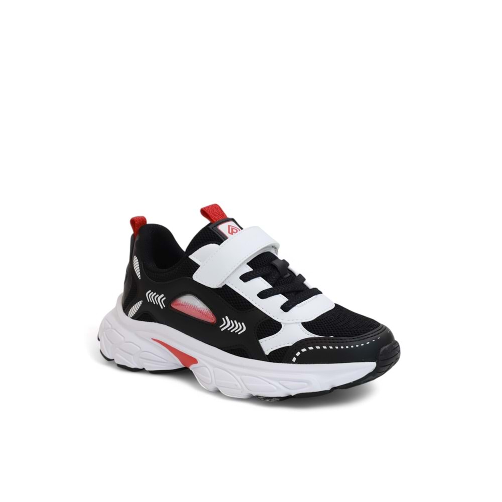 Kidessa 2128-Pepino Anatomik Tabanlı Ultra Hafif Unisex Çocuk Günlük Yürüyüş&Koşu Ayakkabısı - NKT02128-siyah-kırmızı-32