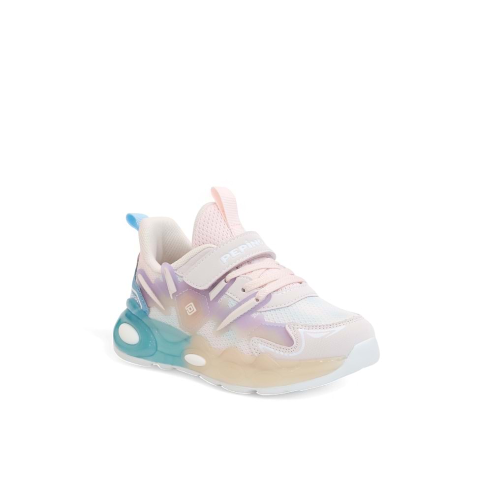 Kidessa 2130-1977 Pepino Anatomik Tabanlı Ultra Hafif Çocuk Unisex Günlük Işıklı Spor Ayakkabı - NKT02130-PUDRA-30