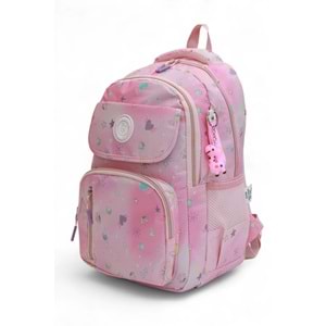 Relaxion 1390 Anatomik Sırt Yapılı Kız Çocuk Üçlü Set İlkokul Sırt Çantası - NKT02140-PEMBE-TEKEBAT