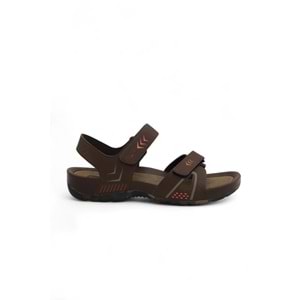 2145-9829 Tam Anatomik Bantlı Günlük ve Deniz,Havuz Gibi Islak Zeminler İçin Uyumlu Erkek Sandalet - NKT02145-kahverengi-41