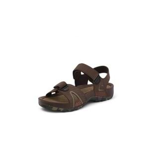 2145-9829 Tam Anatomik Bantlı Günlük ve Deniz,Havuz Gibi Islak Zeminler İçin Uyumlu Erkek Sandalet - NKT02145-kahverengi-43