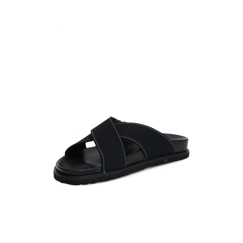2147-9989-1 Tam Anatomik Günlük,Ofis,Spor,Havuz ve Tüm Islak Zeminler İçin Uyumlu Erkek Terlik - NKT02147-siyah-40