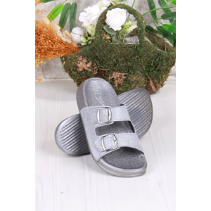 Pien-2150 Ayarlanabilir Çift Tokalı Ekstra Yumuşak Anatomik Tabanlı Kadın Terlik - NKT02150-gri-36