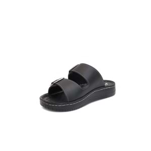 2156 Çift Tokalı Tam Anatomik Tabanlı Günlük,Umre ve Hac İçin Uyumlu Erkek Terlik - NKT02156-siyah-42