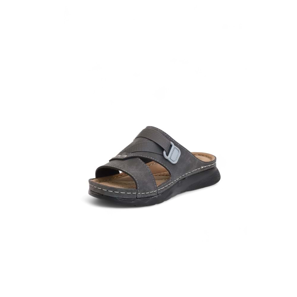 2158 Tam Anatomik Tabanlı Günlük,Umre ve Hac İçin Uyumlu Erkek Terlik - NKT02158-Füme-40