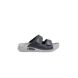 2166-Enova Çift Cırtlı Tam Anatomik Tabanlı Günlük,Umre ve Hac İçin Uyumlu Erkek Terlik - NKT02166-siyah-41