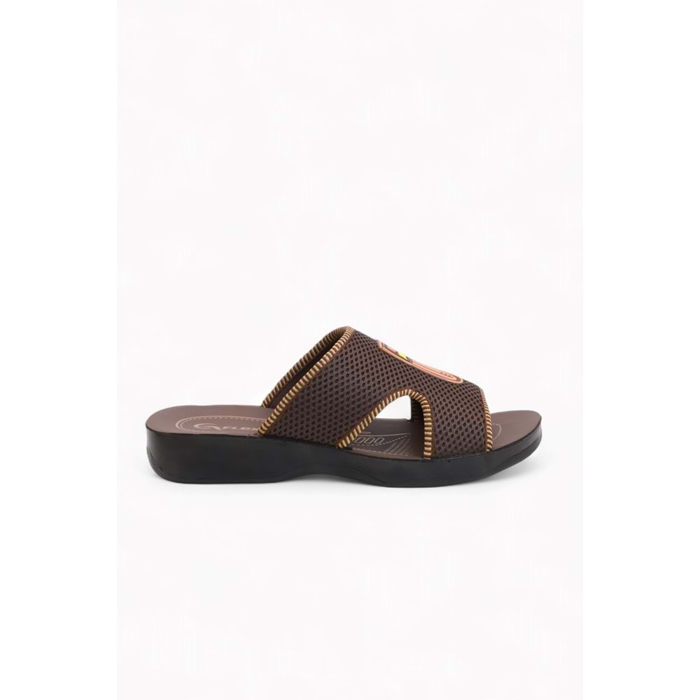 2170-Flex Soft Fileli Günlük,Umre ve Hac İçin Uyumlu Erkek Terlik - NKT02170-kahverengi-40