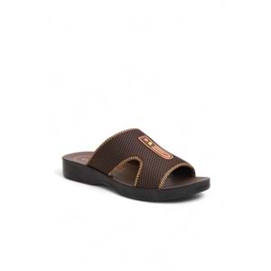 2170-Flex Soft Fileli Günlük,Umre ve Hac İçin Uyumlu Erkek Terlik - NKT02170-kahverengi-40