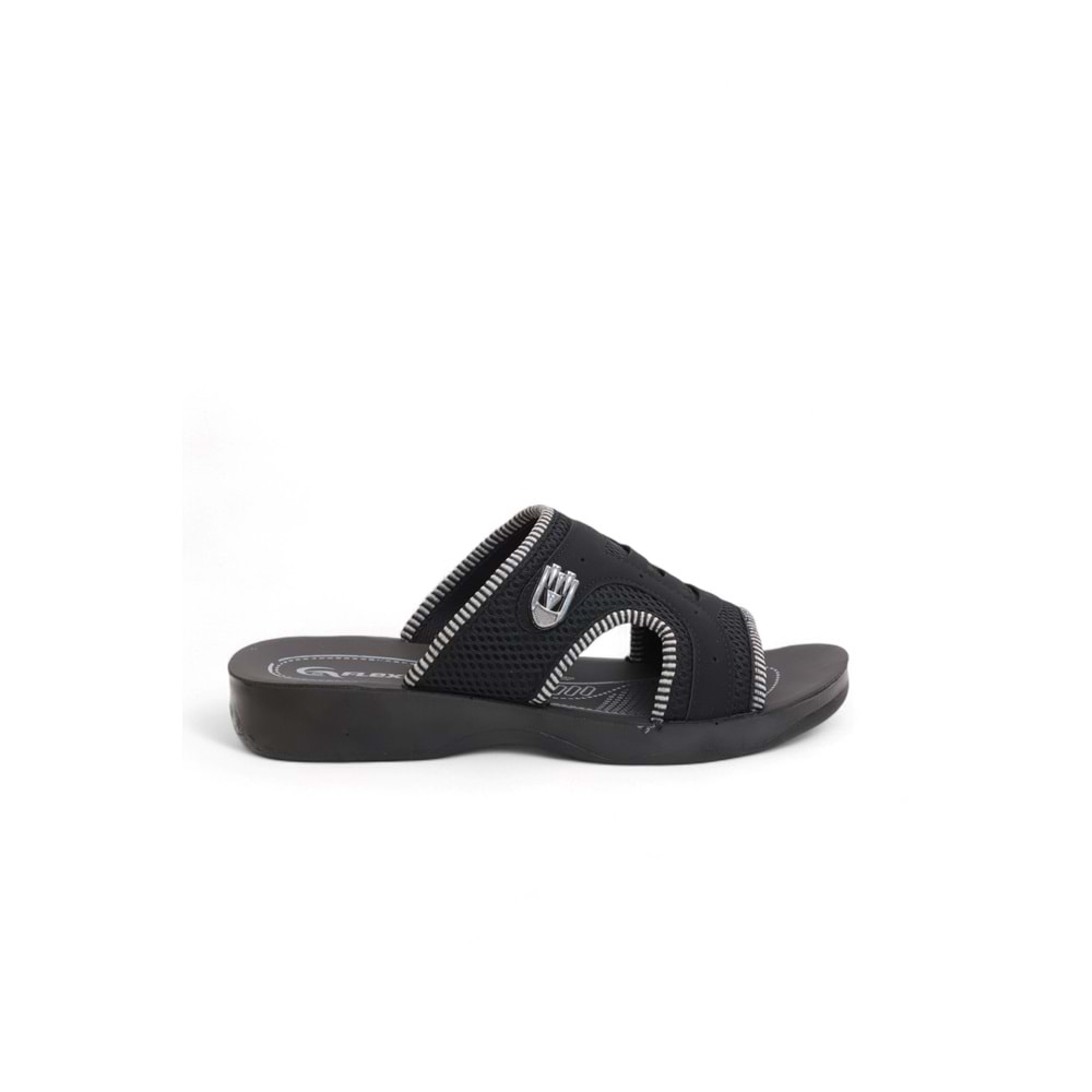 2170-Flex Soft Fileli Günlük,Umre ve Hac İçin Uyumlu Erkek Terlik - NKT02170-siyah-43