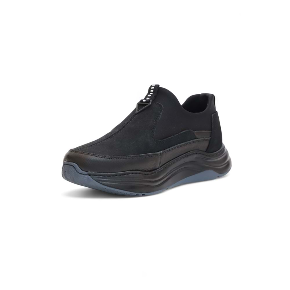 2186-Ocasso Hakiki Deri Üst Kalite Anatomik Tabanlı Erkek Günlük Sneakers Ayakkabı - NKT02186-siyah-42