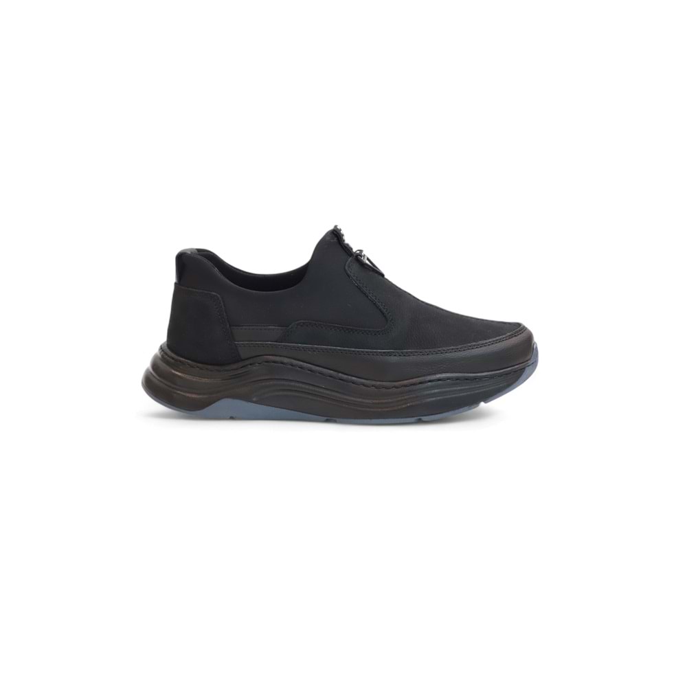 2186-Ocasso Hakiki Deri Üst Kalite Anatomik Tabanlı Erkek Günlük Sneakers Ayakkabı - NKT02186-siyah-42