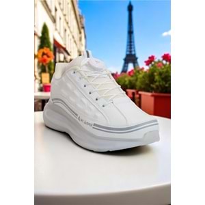 2190-Jamper Anatomik Tabanlı Otomatik Bağcıklı Erkek Sneakers Ayakkabı - NKT02190-BEYAZ-41