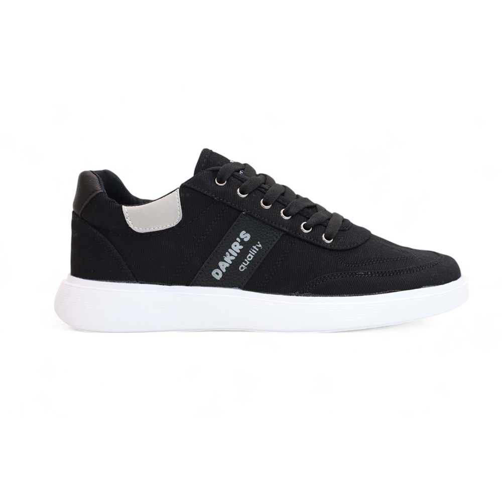 2198-Dakırs Anatomik Tabanlı Erkek Keten Kumaşlı Sneakers Ayakkabı - NKT02198-siyah-41
