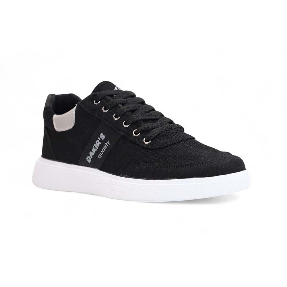 2198-Dakırs Anatomik Tabanlı Erkek Keten Kumaşlı Sneakers Ayakkabı - NKT02198-siyah-41