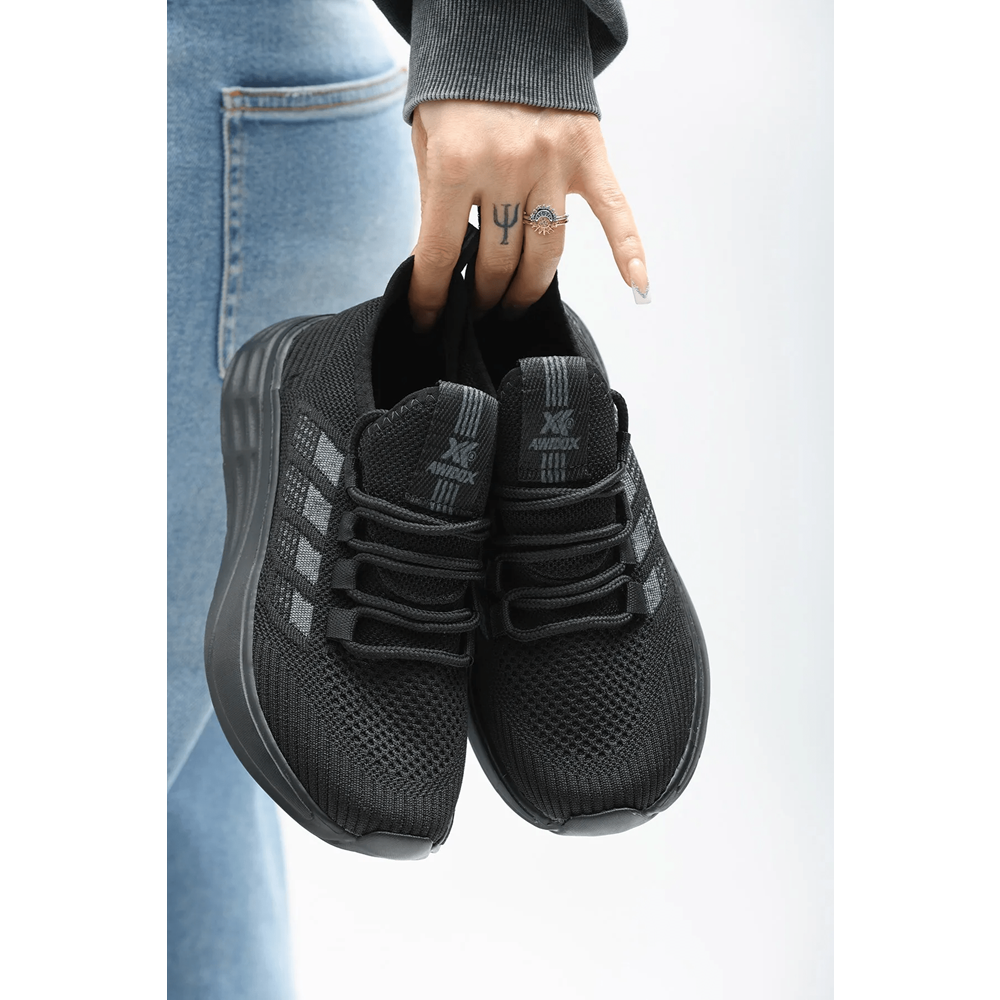 2201-Awıdox Anatomik Tabanlı Unisex Bağcıksız Sneakers Ayakkabı - NKT02201-siyah-40