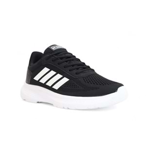 2202-Jamper Anatomik Tabanlı Ultra Hafif Unisex Bağcıklı Sneakers Ayakkabı - NKT02202-siyah-beyaz-40