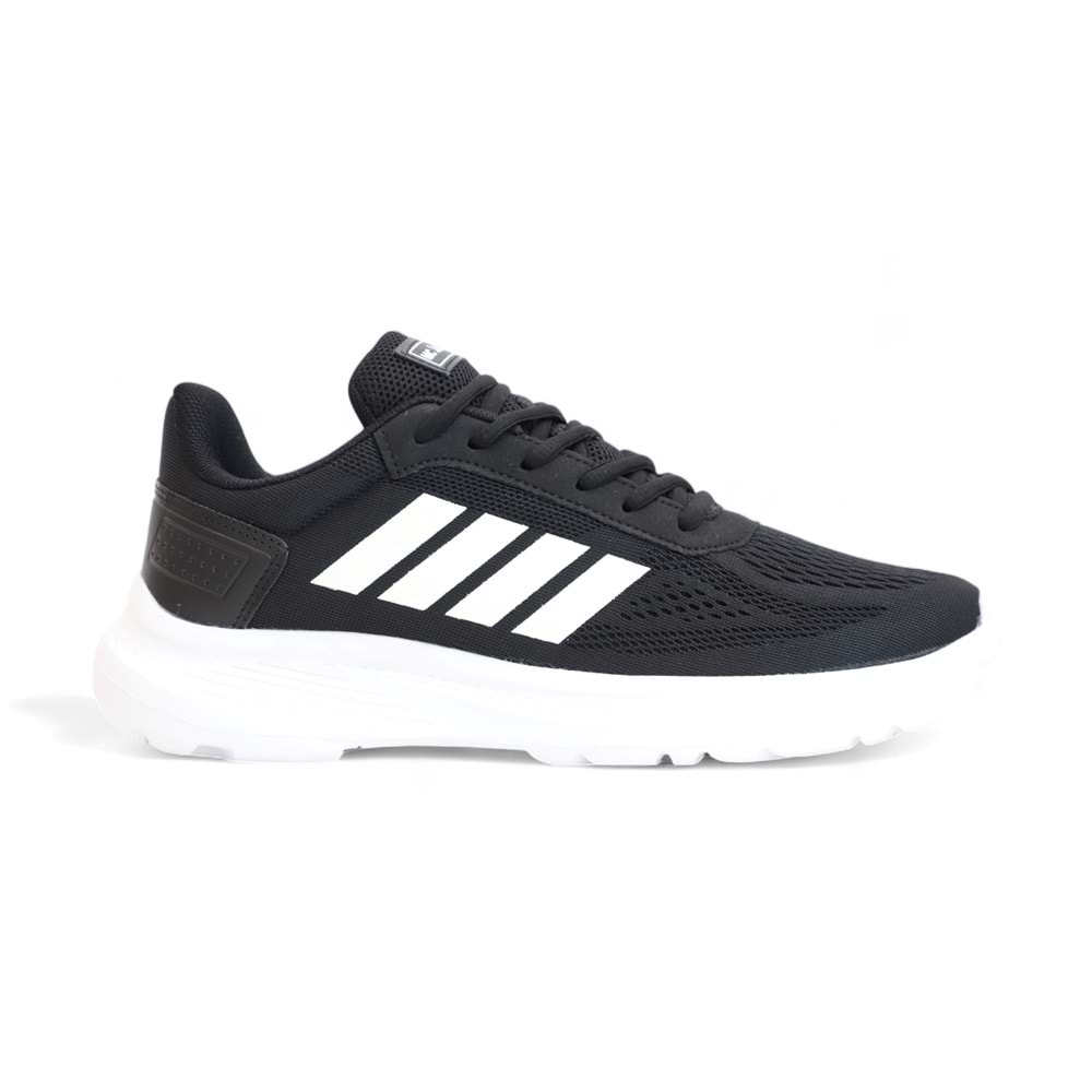 2202-Jamper Anatomik Tabanlı Ultra Hafif Unisex Bağcıklı Sneakers Ayakkabı - NKT02202-siyah-beyaz-40