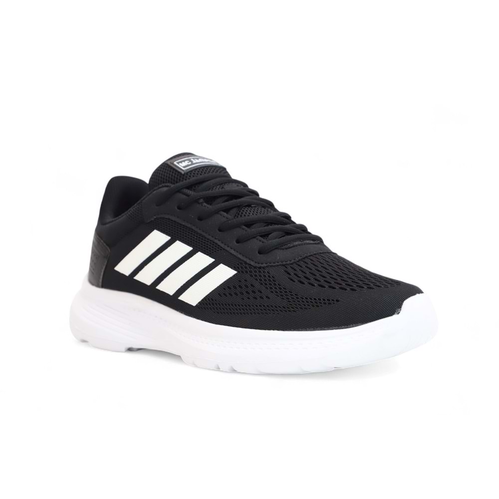 2202-Jamper Anatomik Tabanlı Ultra Hafif Unisex Bağcıklı Sneakers Ayakkabı - NKT02202-siyah-beyaz-41