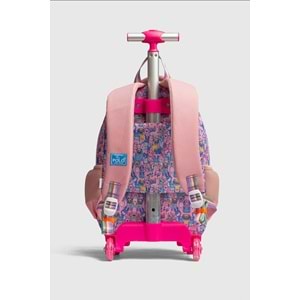 2217-My Polo Anatomik Sırt Yapılı Unisex Işıklı Tekerlekli İlkokul Çantası - NKT02217-PEMBE-TEKEBAT