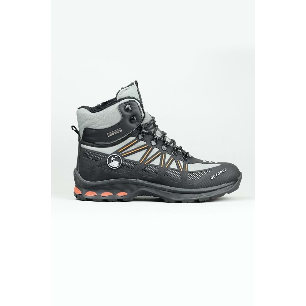 2223-Jamper Anatomik Kaydırmaz Tabanlı Soft Shell Outdoor Trekking Erkek Fermuarlı Spor Bot - NKT02223-gri-41
