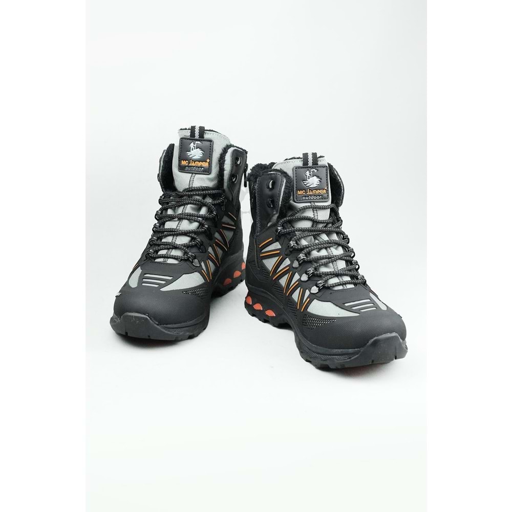 2223-Jamper Anatomik Kaydırmaz Tabanlı Soft Shell Outdoor Trekking Erkek Fermuarlı Spor Bot - NKT02223-gri-41