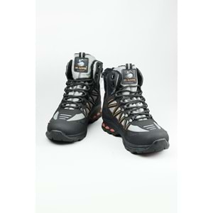 2223-Jamper Anatomik Kaydırmaz Tabanlı Soft Shell Outdoor Trekking Erkek Fermuarlı Spor Bot - NKT02223-gri-41