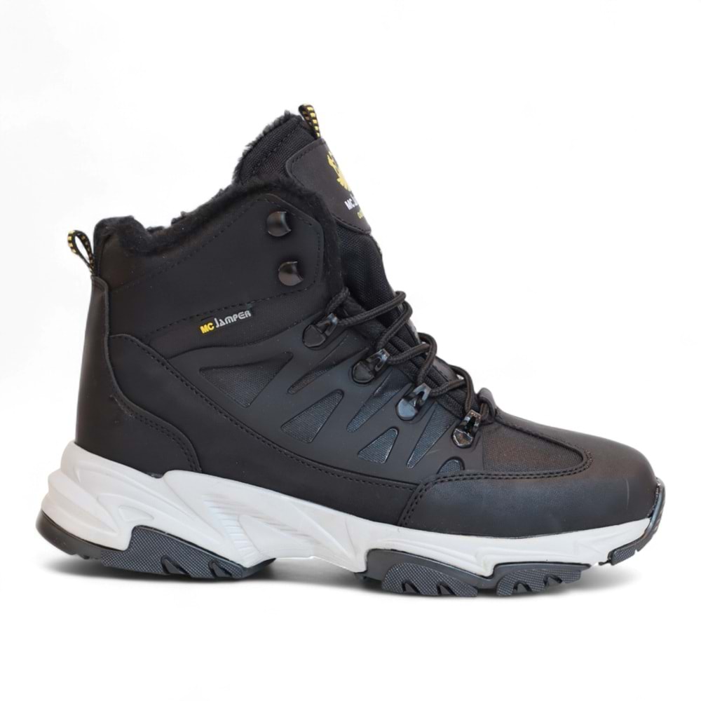 2225-Jamper Anatomik Kaydırmaz Tabanlı Soft Shell Outdoor Trekking Erkek Fermuarlı Spor Bot - NKT02225-siyah-gri-40