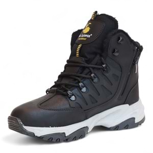 2225-Jamper Anatomik Kaydırmaz Tabanlı Soft Shell Outdoor Trekking Erkek Fermuarlı Spor Bot - NKT02225-siyah-gri-40