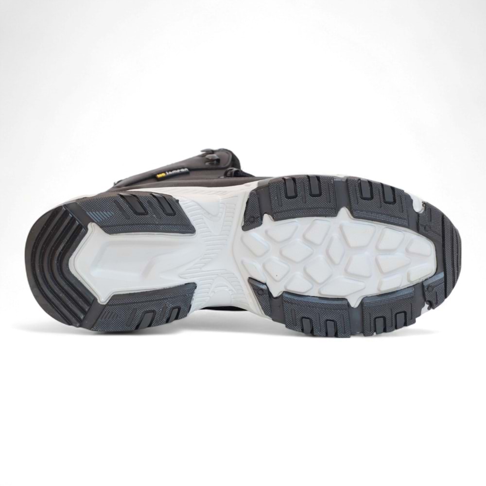 2225-Jamper Anatomik Kaydırmaz Tabanlı Soft Shell Outdoor Trekking Erkek Fermuarlı Spor Bot - NKT02225-siyah-gri-40