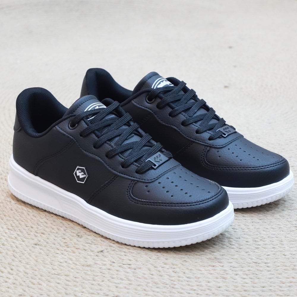 2228-Wickers Air Force Modeli Anatomik Tabanlı Üst Kalite Unisex Sneakers Ayakkabı - NKT02228-siyah-beyaz-37
