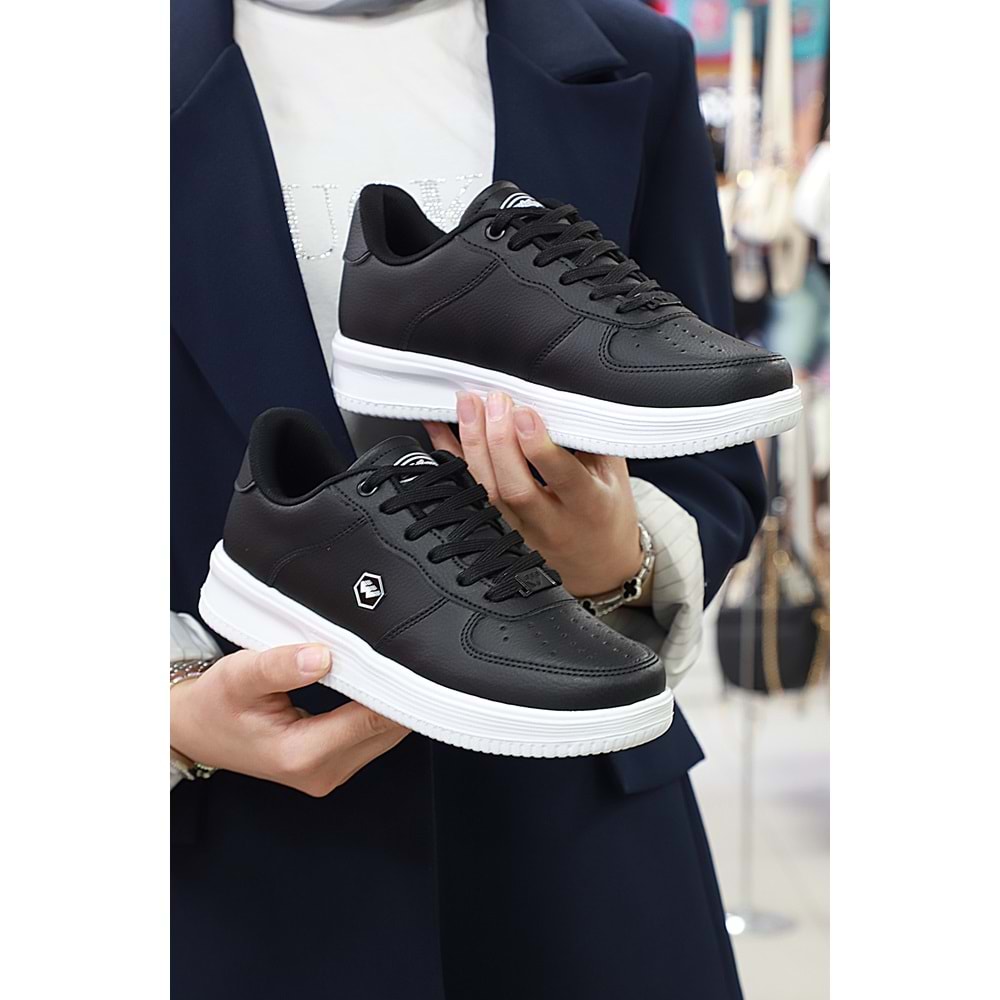 2228-Wickers Air Force Modeli Anatomik Tabanlı Üst Kalite Unisex Sneakers Ayakkabı - NKT02228-siyah-beyaz-38