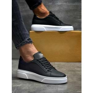 2229-Klasik Air Force Lufian Modeli Anatomik Tabanlı Üst Kalite Sneakers Ayakkabı - NKT02229-siyah-beyaz-40