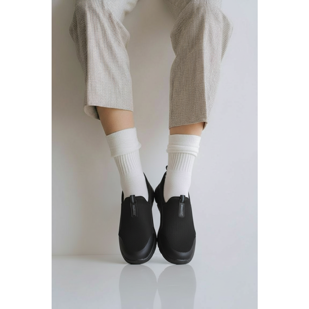 2231-Bestof Anatomik Tabanlı Ultra Hafif Bağcıksız Unisex Yürüyüş Ayakkabısı - NKT02231-siyah-36