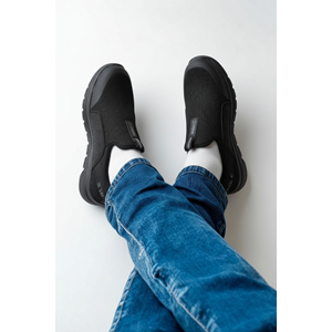 2231-Bestof Anatomik Tabanlı Ultra Hafif Bağcıksız Unisex Yürüyüş Ayakkabısı - NKT02231-siyah-36