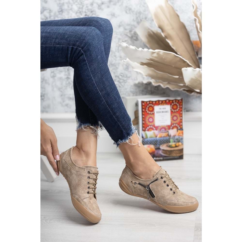 2234 Anatomik Tabanlı Kadın Günlük Spor Babet Ayakkabı - NKT02234-VIZON-41