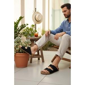 2236-Look Life Unisex Çift Tokalı Ultra Hafif Havuz,Plaj ve Günlük Kullanıma Uygun Terlik - NKT02236-siyah-41