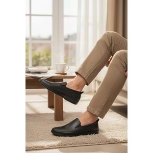 2237-Alme Hakiki Deri Üst Kalite Diabetic & Ortopedik Erkek Klasik Baba Ayakkabısı - NKT02237-siyah-45