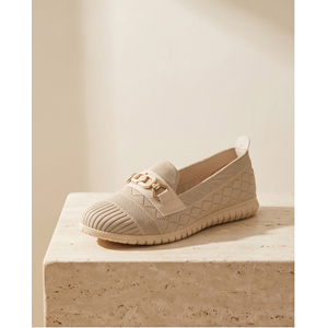 2241 Anatomik Tabanlı Kadın Günlük Üst Kalite Triko Babet Ayakkabı - NKT02241-BEJ-37