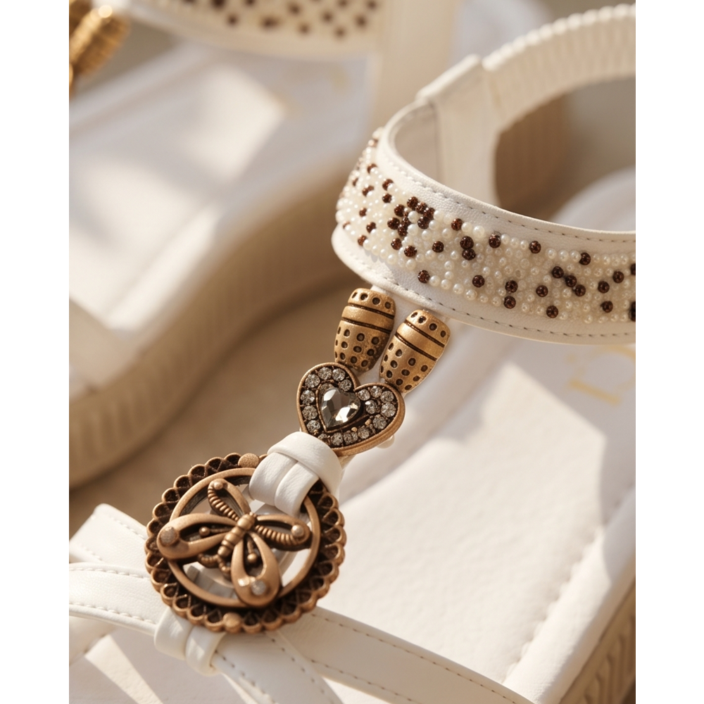 2248 Ultra Hafif Esnek Anatomik Tabanlı Kadın Günlük ve Plaj Sandaleti - NKT02248-BEYAZ-37