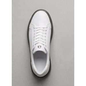 2274-Zanelle Hakiki Full Duble Deri Üst Kalite Premıum Erkek Sneaker Ayakkabı - NKT02274-BEYAZ-43