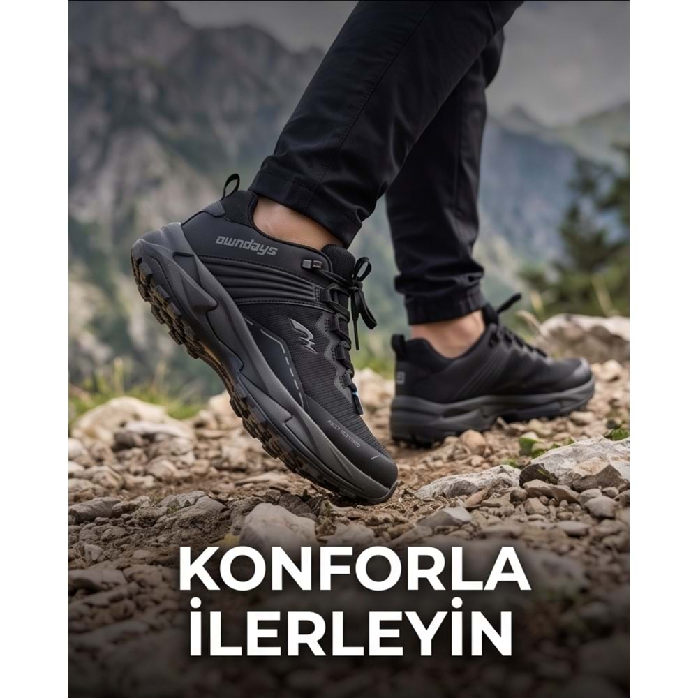 Owndays 2278-4828 Anatomik Memoryfoam Tabanlı Su İtici Softshell Trekking Spor Ayakkabı - NKT02278-siyah-46